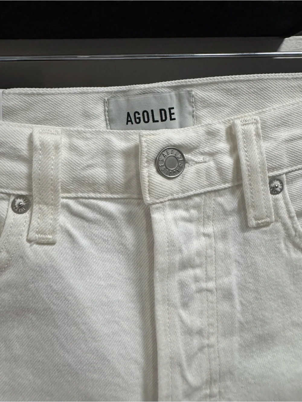 NWT AGOLDE Parker Long soft white size 26/ High Rise Premium - Picture 4 of 4
